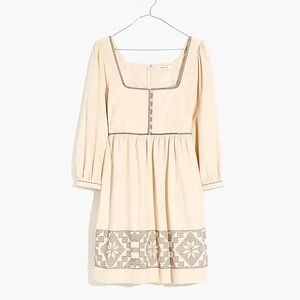 Madewell embroidered snowflake quilt mini dress - sz 14